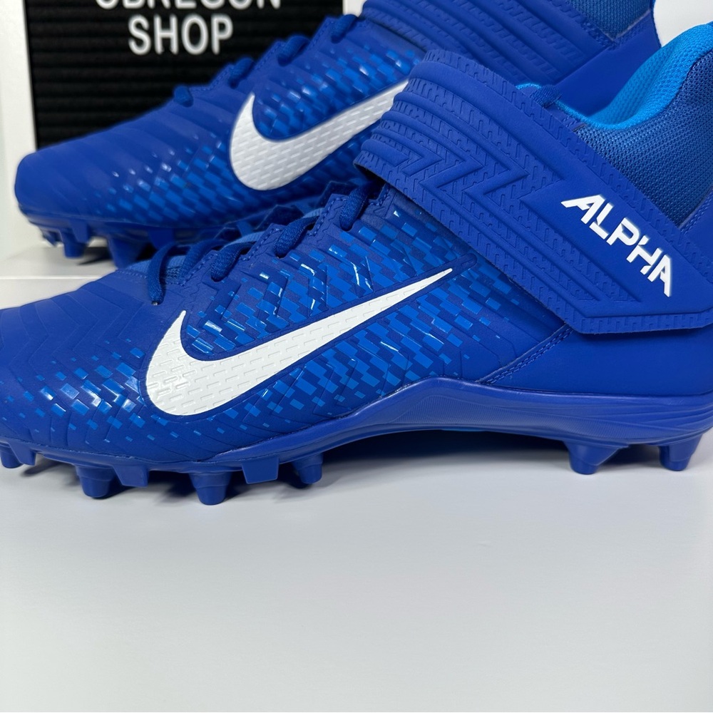 NIKE ALPHA MENACE VARSITY 2 GAME ROYAL MENS FOOTBALL CLEATS SIZE 11 BLUE WHITE - Picture 7 of 10